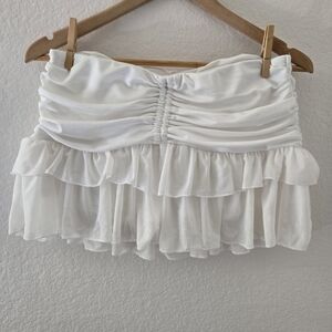 SHEIN White Ruffled Mini Skirt